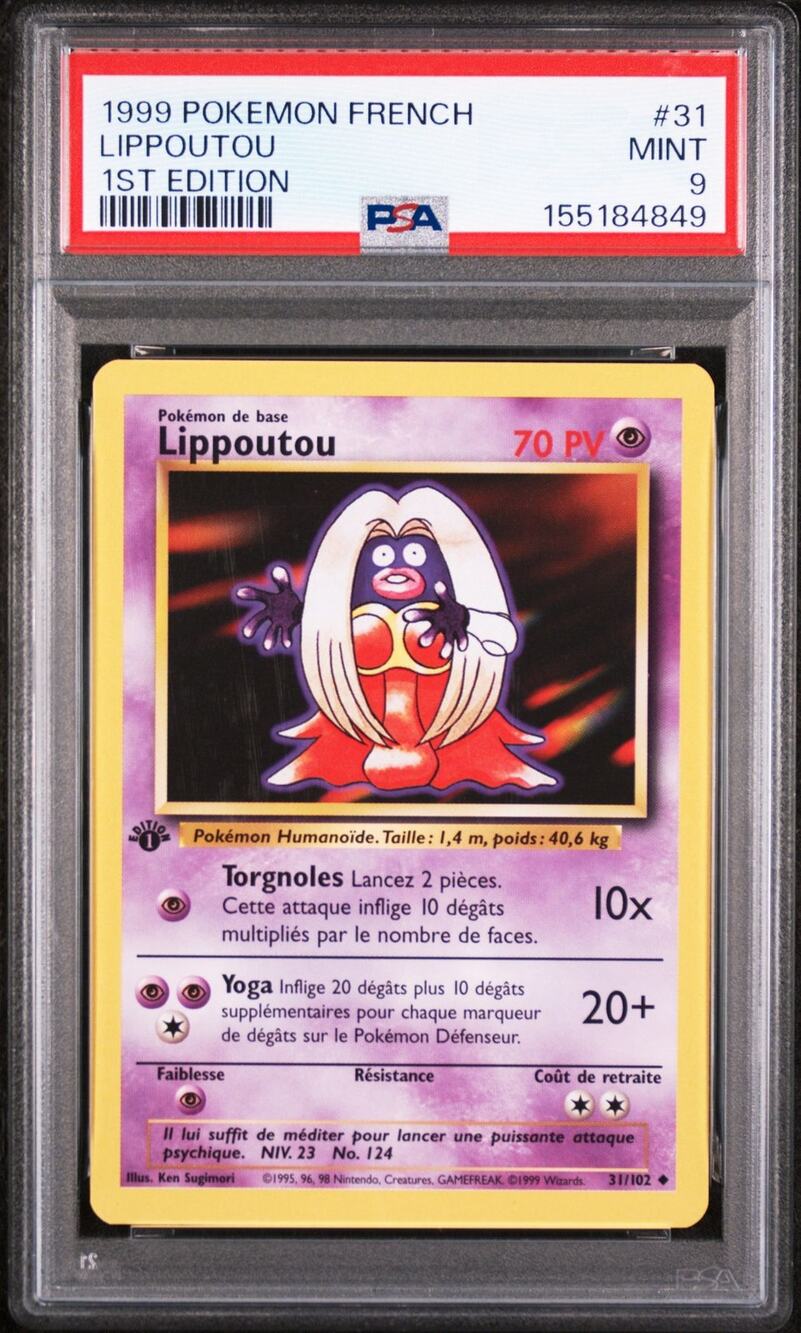PSA 9 MINT Jynx (Lippoutou) 1st Edition 31/102 Pokémon 1999 French Base Set Card